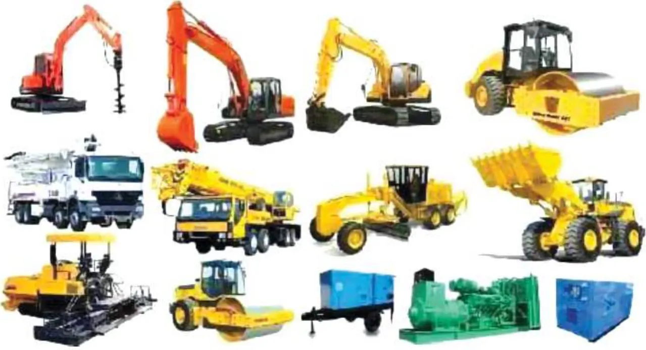 Cranes, excavators, loaders, compactors and generators from the Jreat Wall fleet categories