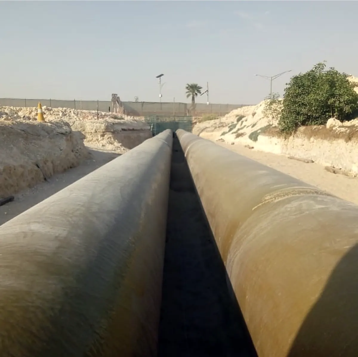 Twin large-diameter GRP lines