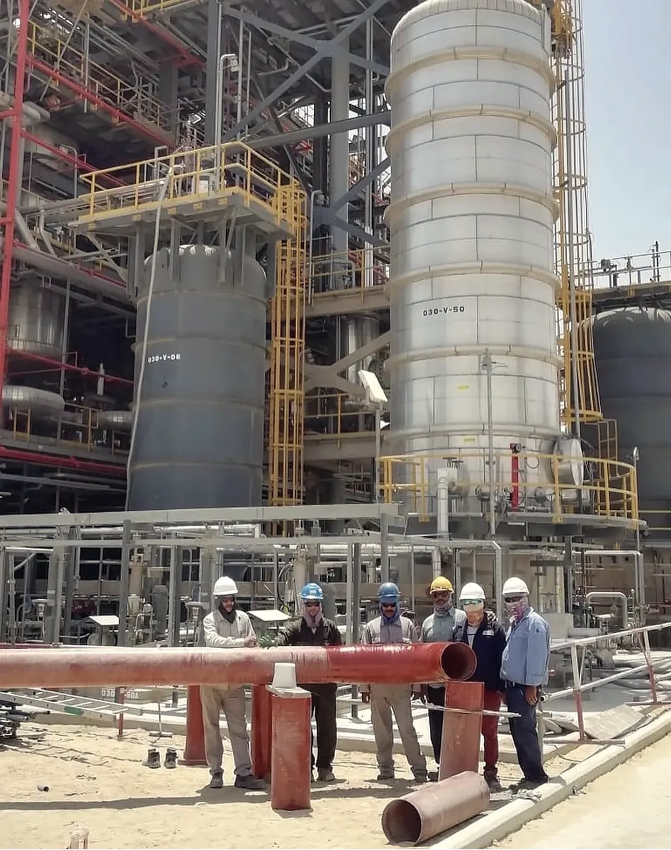 Piping crew at an industrial plant
