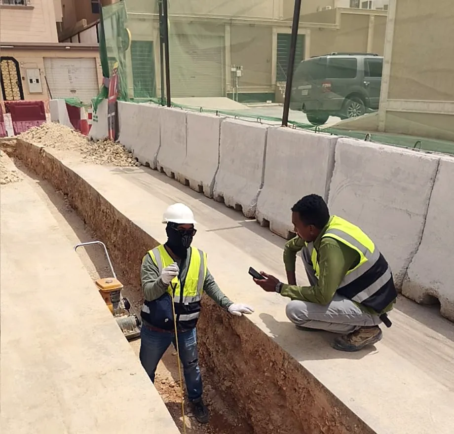 Checking trench depth